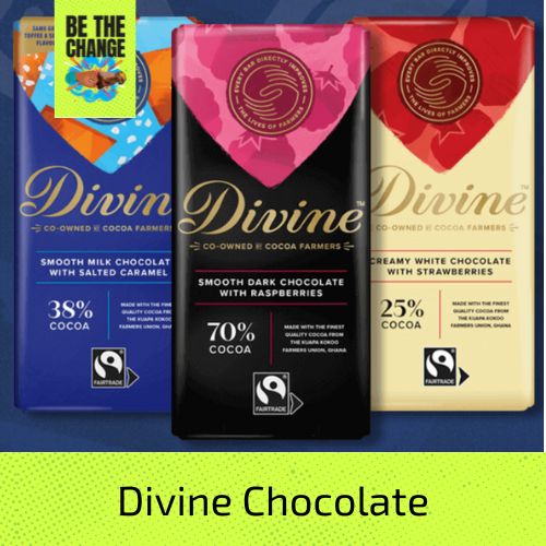 Selection of 3 Divine Chocolate bars