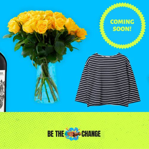 photo of flowers and a striped long-sleeved t-shirt