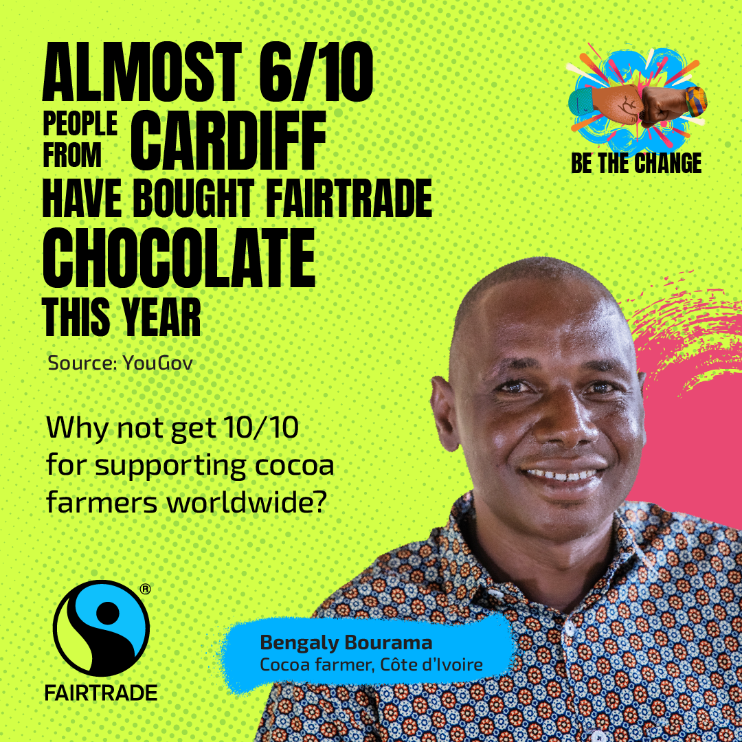 Almost 6/10 people from Cardiff have bough Fairtrade chocolate this year