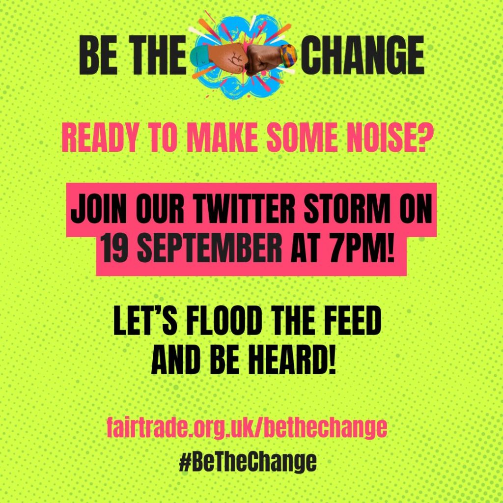 Graphic with: "Ready to make some noise? Join our Twitter Storm on 19 September at 7pm! Let's flood the feed and be heard!"