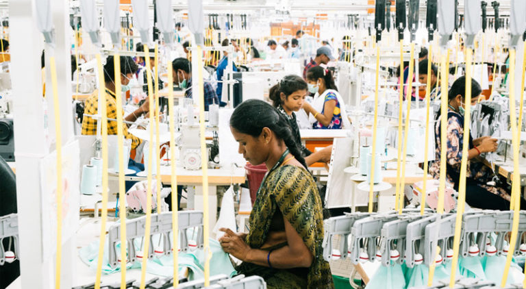 Textile worker working at Armstrong India