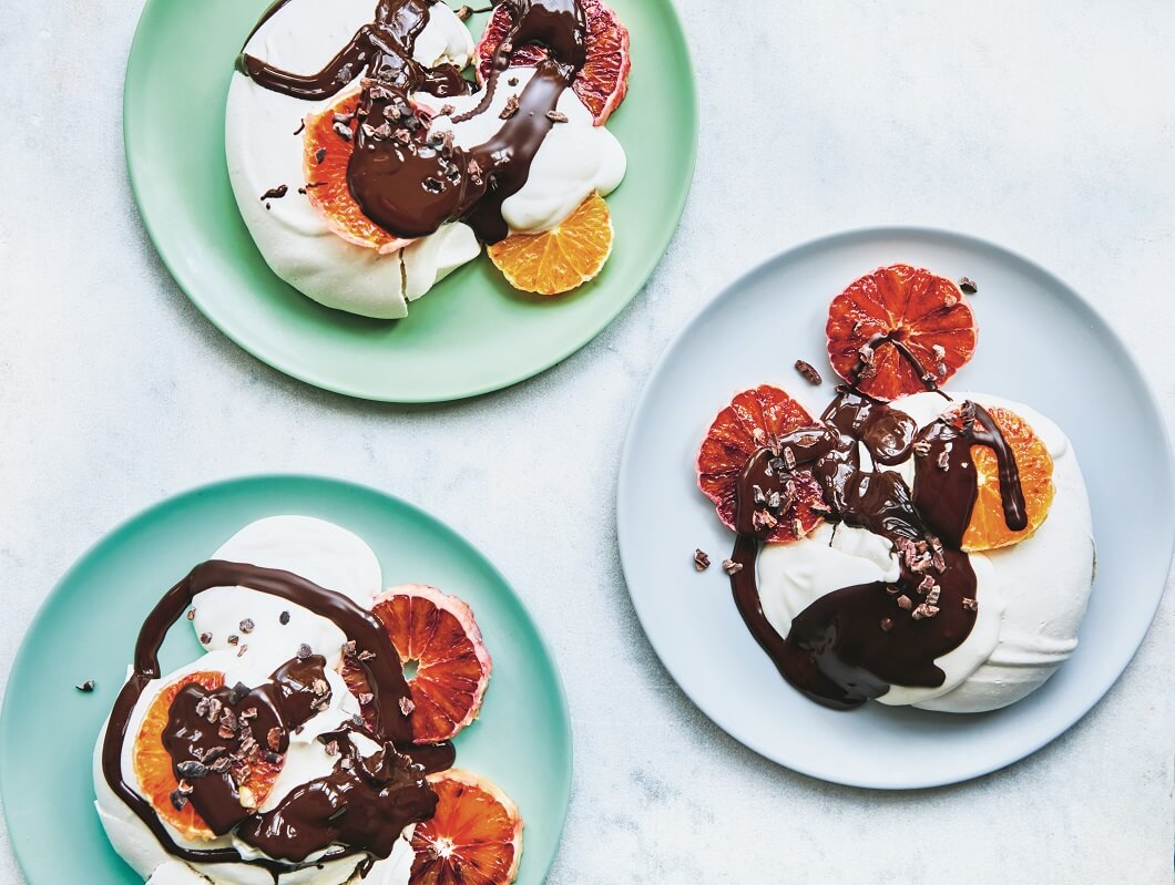 Tom Hunt S Aquafaba Meringues With Blood Orange And Chocolate Sauce Fairtrade Foundation