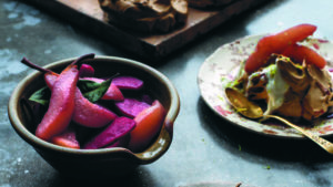 delicious looking brown sugar meringues presented on a plate with fruit